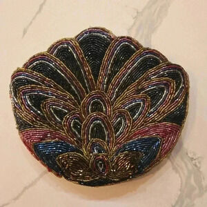 VTG Andre Cellini Beaded Clutch Evening Formal Bag Purse Black